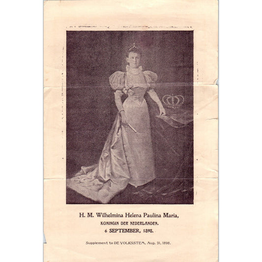 1989 H.M. Wilhelmina Helena Paulina Maria Netherlands Leaflet AE9-X2