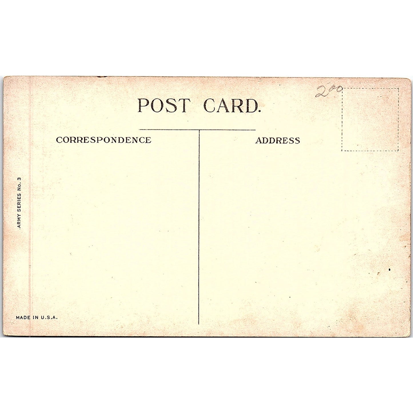 c1908 Army Rations Poem - Spanish American War Postcard PE7