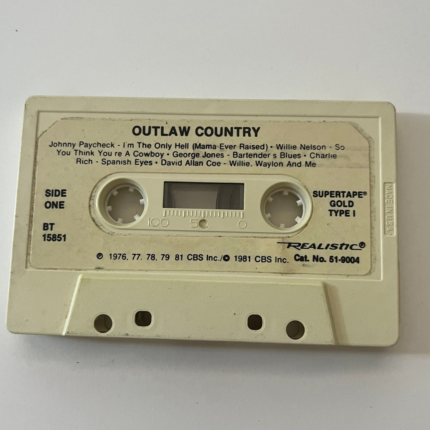 Outlaw Country Johnny Cash Willie Nelson Cassette Tape TB6-OT1