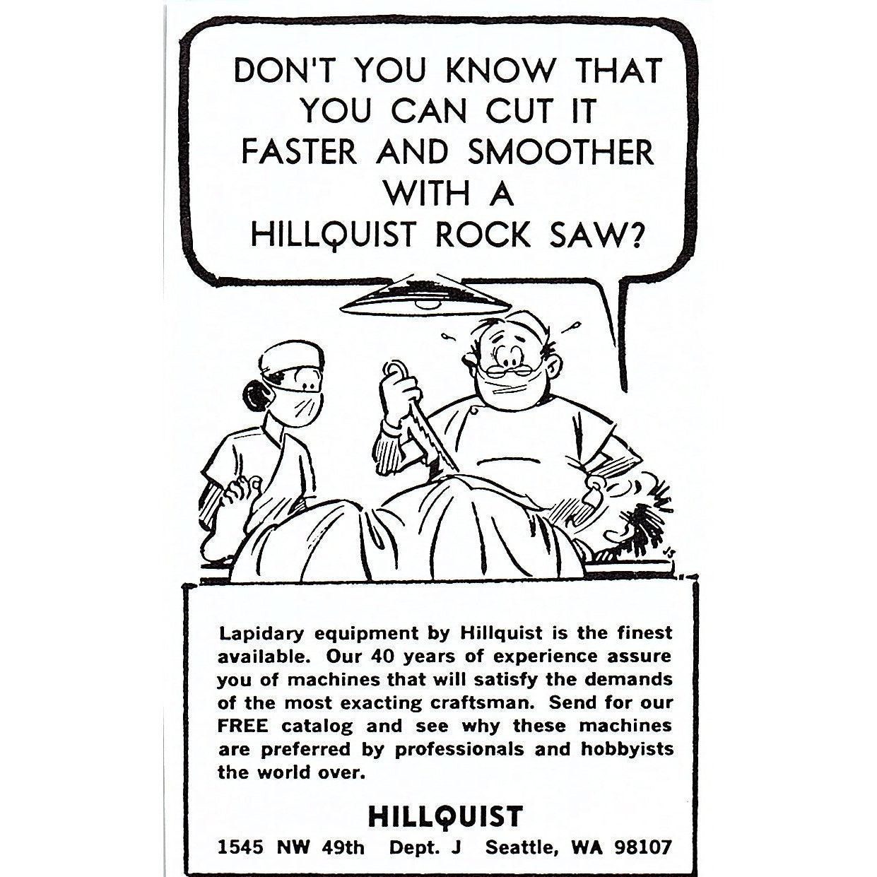 Hillquist Rock Saws Seattle Washington 1972 Ad AF8-M2