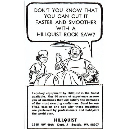 Hillquist Rock Saws Seattle Washington 1972 Ad AF8-M2