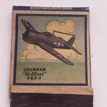 Grumman Aircraft Corp Grumman Hellcat F6F-1 Bethpage NY Matchbook TB8-MB2-9