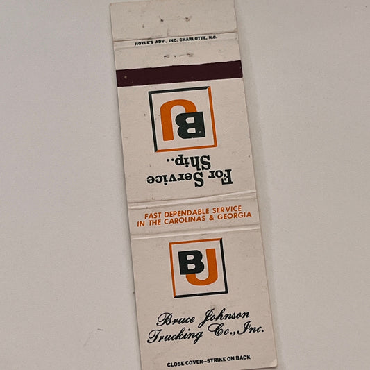 Bruce Johnson Trucking Co Inc Vintage Matchbook Cover TB6-MB2-2
