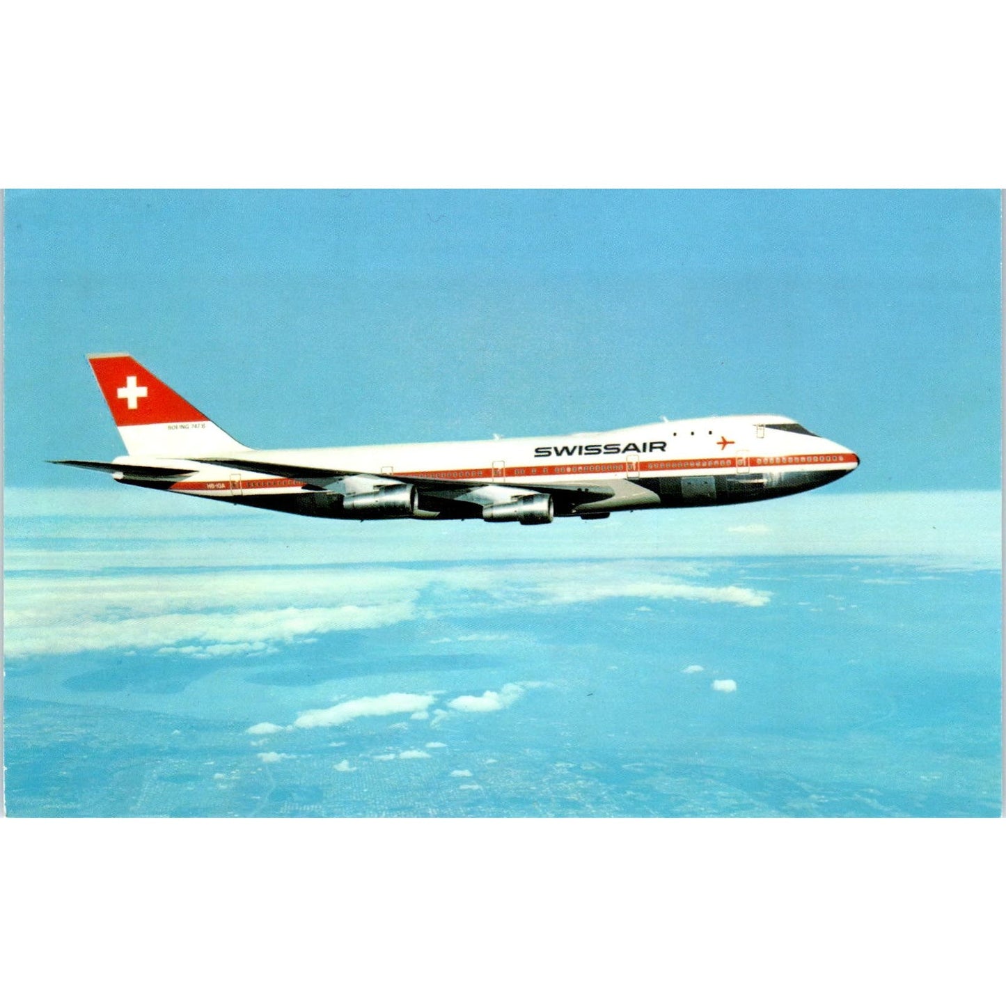 Swiss Air Boeing 747-257 B Vintage Postcard PC19