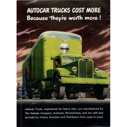 Autocar Trucks Ardmore PA 8x11 Vintage Magazine Advertisement Co D9