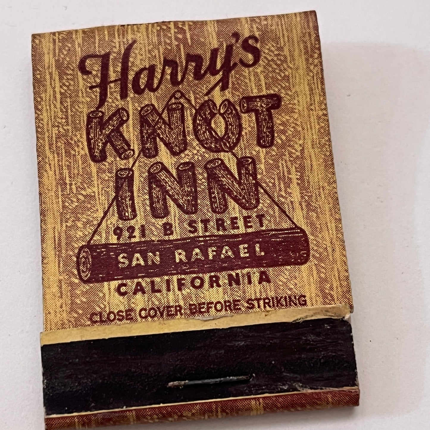 Harry's Knot Inn San Rafael California Vintage Matchbook Cover TB6-MB1-7
