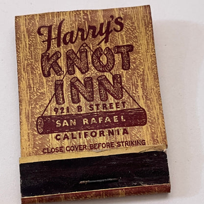 Harry's Knot Inn San Rafael California Vintage Matchbook Cover TB6-MB1-7