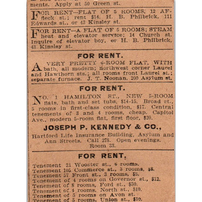 Professor Stewart Hair Loss Treatment Hartford 1901 Newspaper Ad AD8-HS2