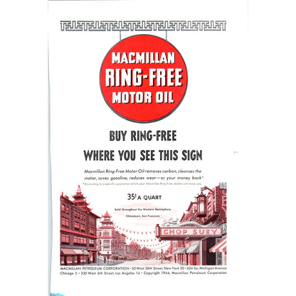 Macmillan Ring-Free Motor Oil - Chop Suey - Vintage Magazine Ad D18