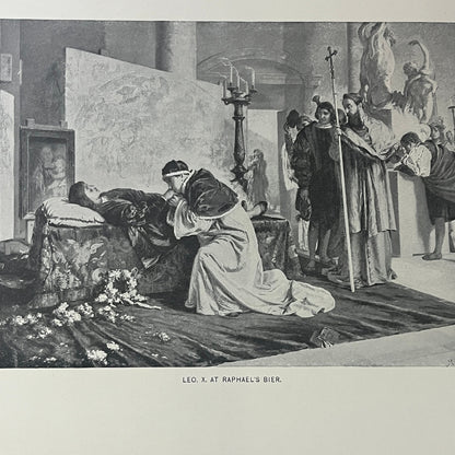 Leo. X. at Raphael's Bier Engraving Michis Pinxit Vintage Art Print 9x12 V6