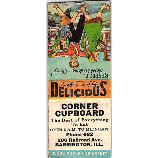 Corner Cupboard Barrington IL Vintage Matchbook Cover SC7-Y11