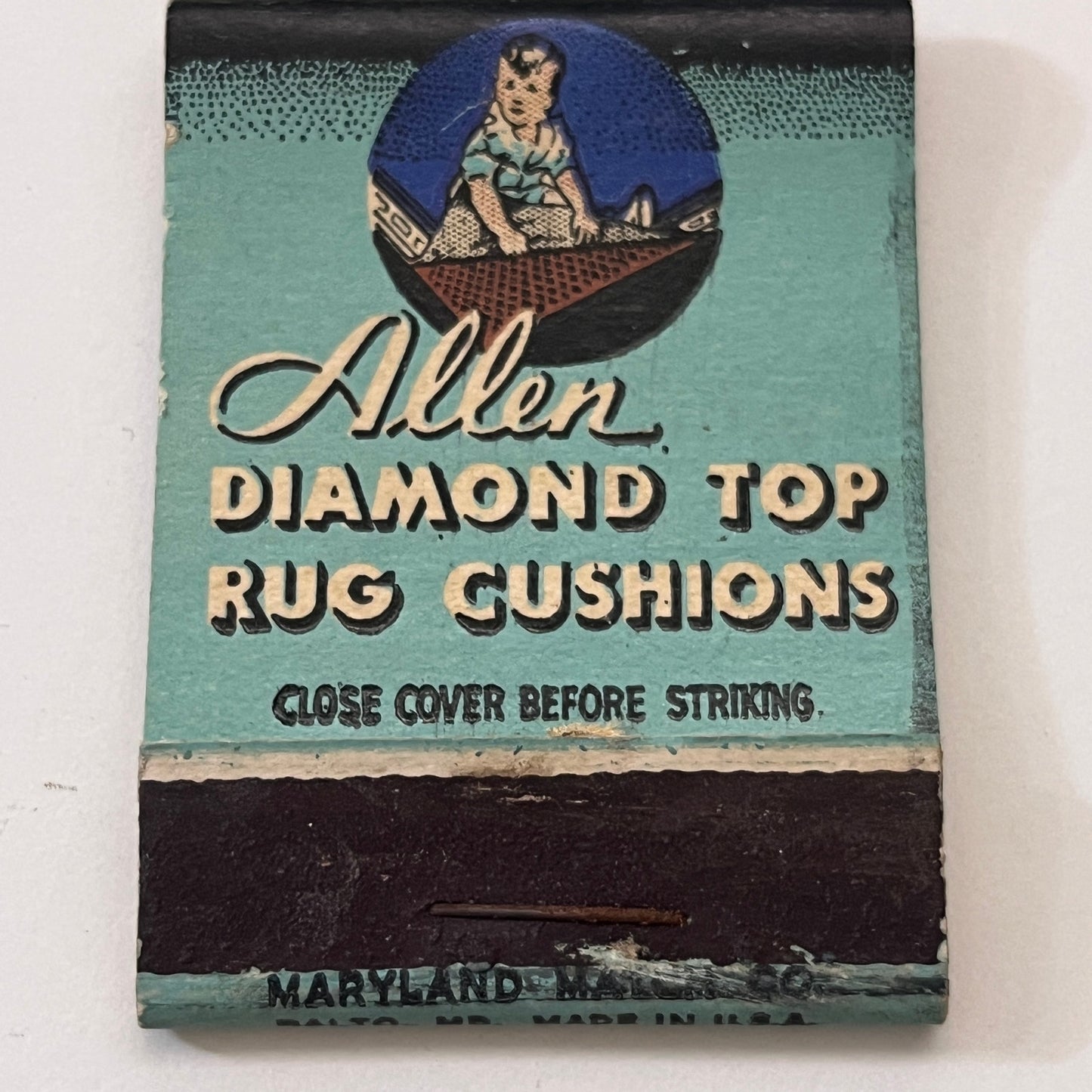 Allen Diamond Top Rug Cushions Sky-Tex Rubberized Cotton Matchbook TB6-MB1-5