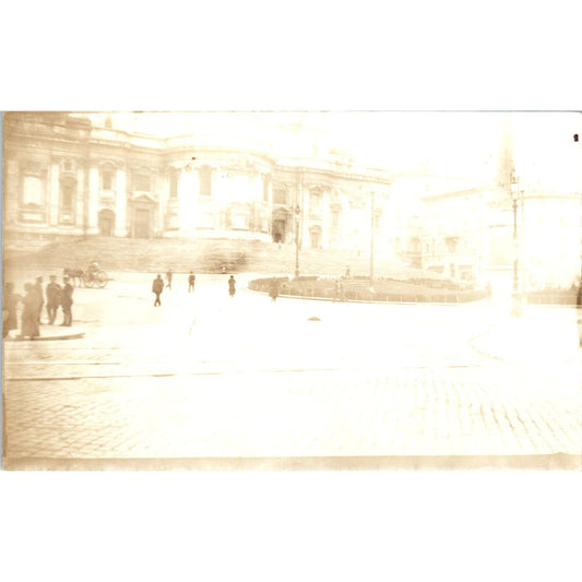 View Near a Baroque Building RPPC Real Photo Postcard AB9