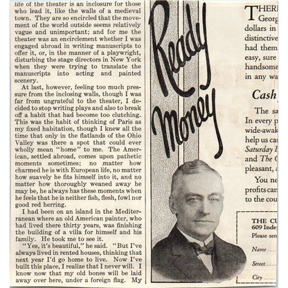 Movie Actor Getting Seasick R.B. Fuller 1928 Original Magazine Cartoon AE5-SSE