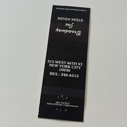 Broadway Joe Steakhouse New York City Vintage Matchbook Cover MB59-4