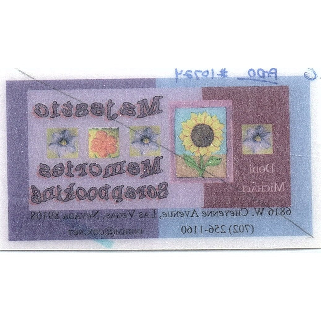 Dodi Michael Majestic Memories Scrapbooking Las Vegas NV Business Card SC9-B9