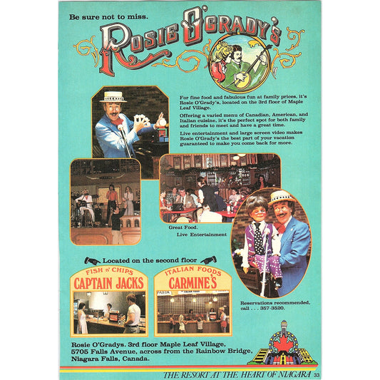 Rosie O'Grady's The Resort at the heart of Niagara Niagara Falls ON SAG4-2