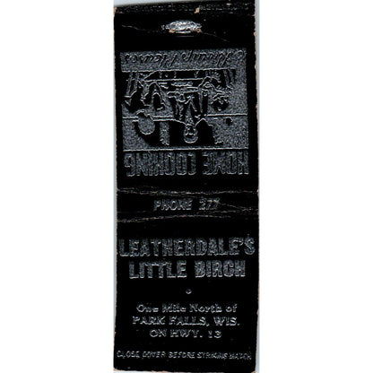 Leatherdale's Little Birch Restaurant Park Falls Vintage Matchbook Cover SF4-Y3