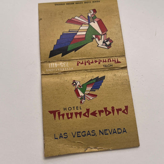 Hotel Thunderbird Las Vegas NV Vintage Matchbook Cover TB8-MB-4