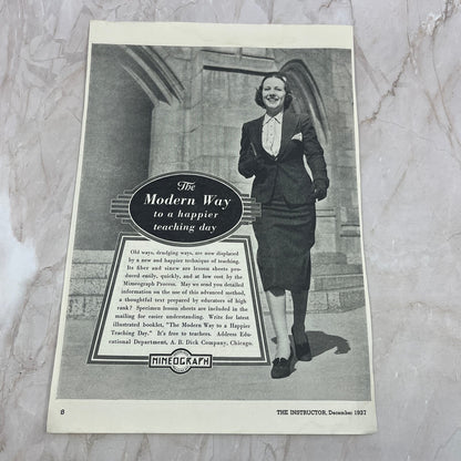 1937 Edison-Dick Mimeograph 10x14 Vintage Magazine Advertisement FL6-5