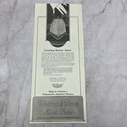 Whiting and Davis Mesh Bags Plainville MA 1924 Magazine Ad FL6-11