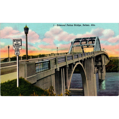 Edmund Pettus Bridge Selma Alabama - Vintage Postcard AB8-RS1