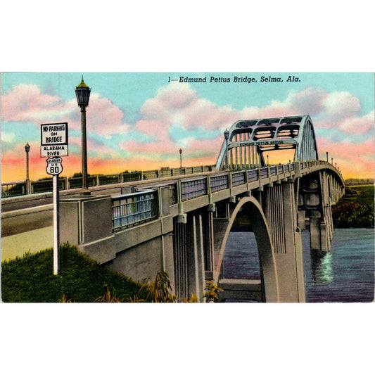 Edmund Pettus Bridge Selma Alabama - Vintage Postcard AB8-RS1