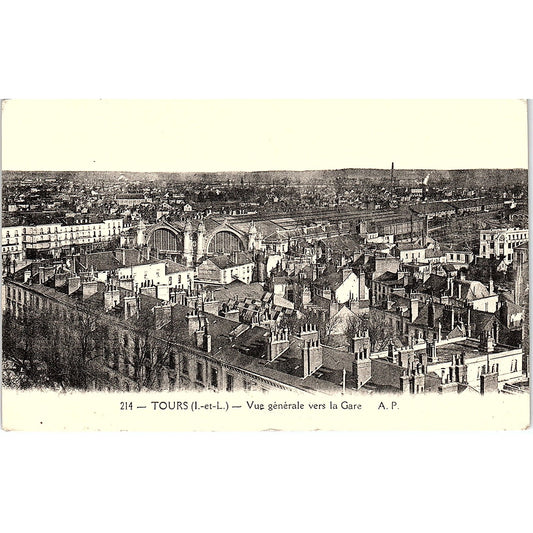Vue Generale Vers La Gare French Antique Postcard PE10