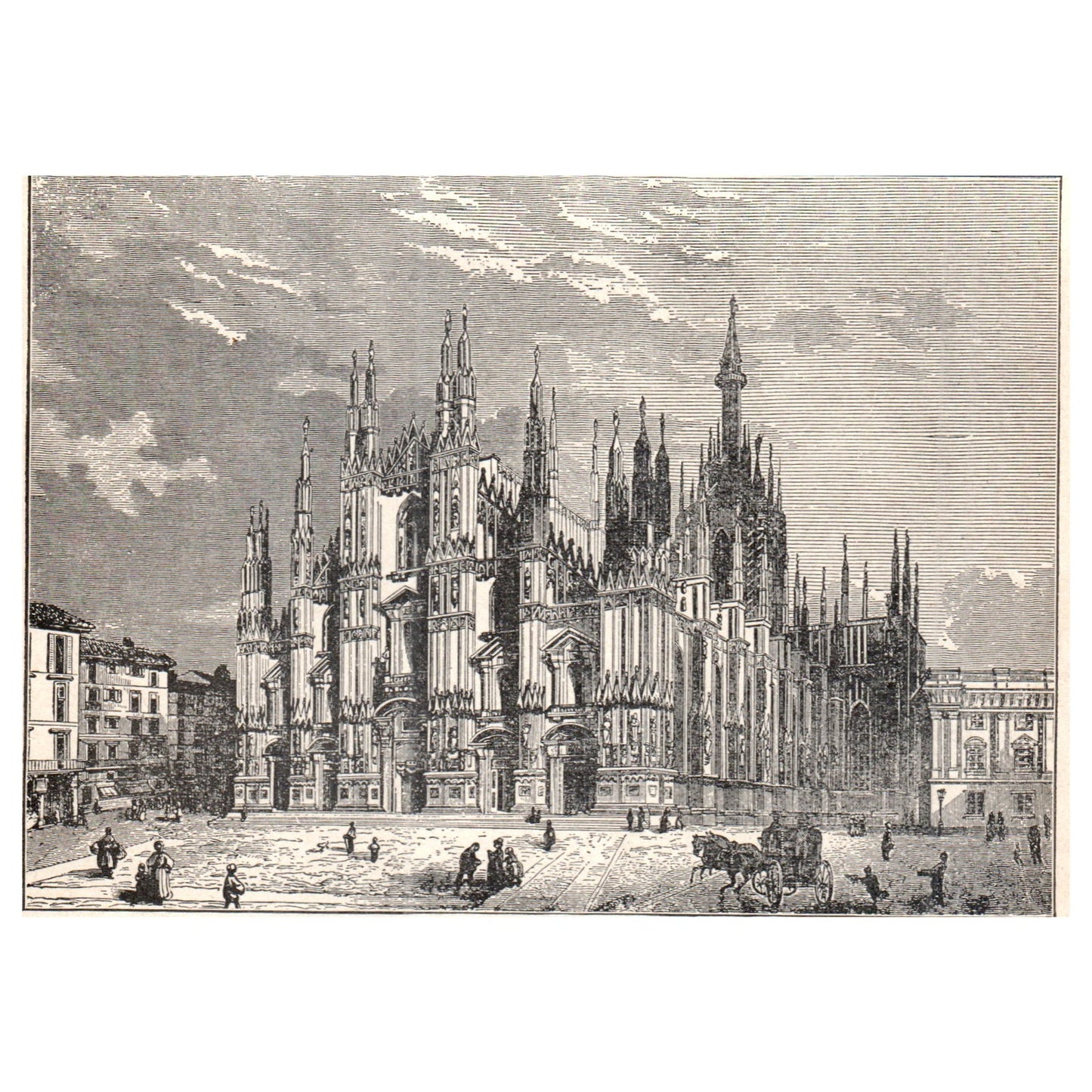 Cathedral of Milan 1911 Engraving Print AF5-7