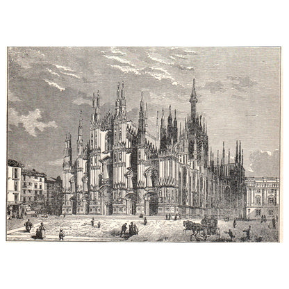 Cathedral of Milan 1911 Engraving Print AF5-7