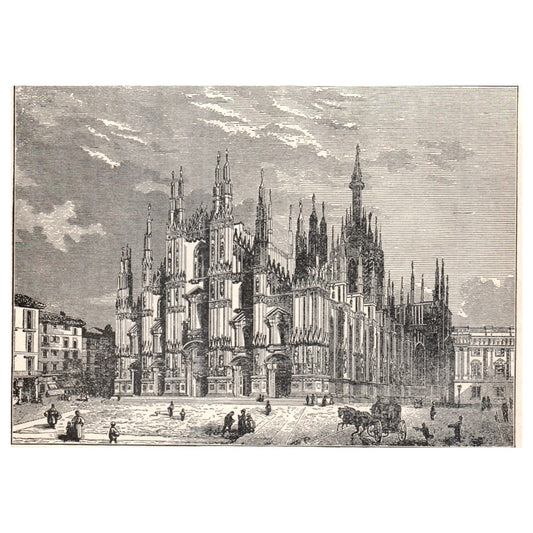 Cathedral of Milan 1911 Engraving Print AF5-7