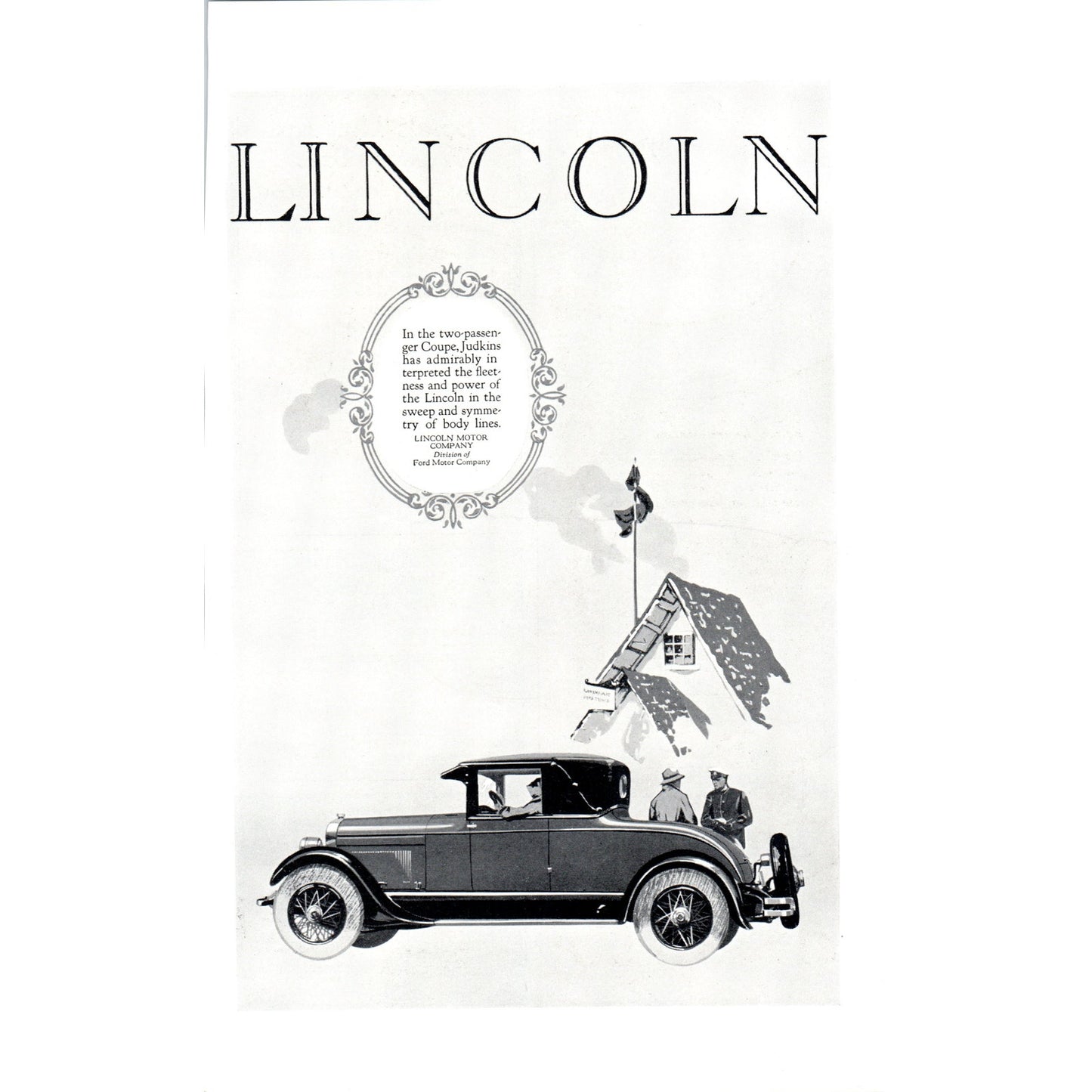 Lincoln Two Passenger Coupe Automobile Car - Vintage Magazine Ad D20