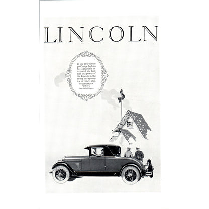 Lincoln Two Passenger Coupe Automobile Car - Vintage Magazine Ad D20