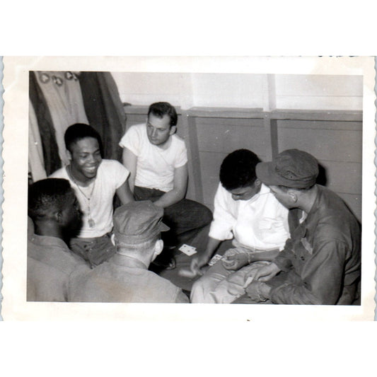 African American Soldiers Playing Cards Postwar Germany c1954 Army Photo AF1-AP3