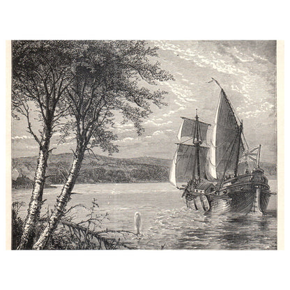 Plymouth Vessel Passing Good Hope 1911 Engraving Print AF5-8