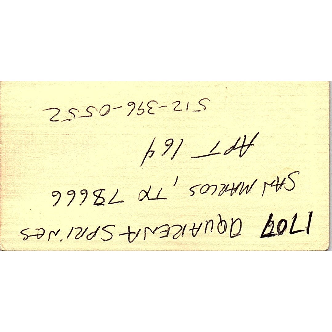 Hunan Lion Restaurant San Marcos TX Vintage Business Card SC9-B2