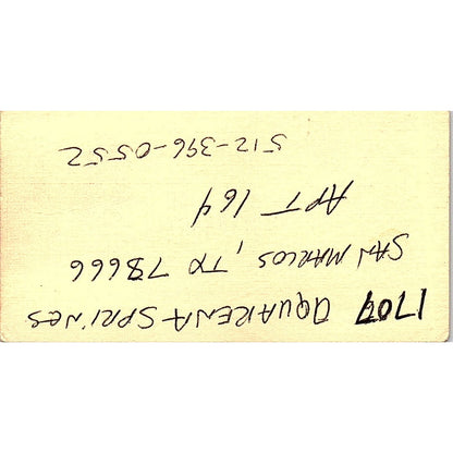 Hunan Lion Restaurant San Marcos TX Vintage Business Card SC9-B2