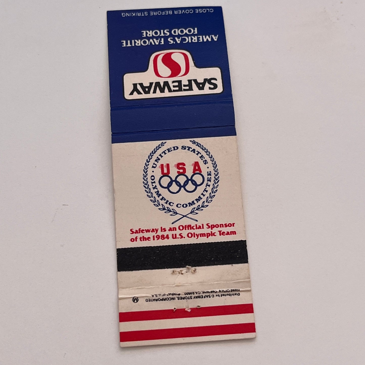 1984 USA Olympic Committee Safeway Vintage Matchbook Cover MB59-2