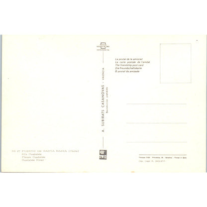 Puerto De Santa Maria Cadiz Rio Guadalete Vintage Postcard PD1