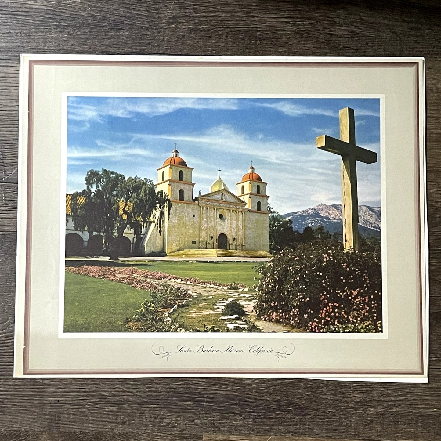 Santa Barbara Mission California Vintage Art Print 12x15 V11
