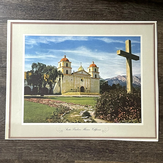Santa Barbara Mission California Vintage Art Print 12x15 V11