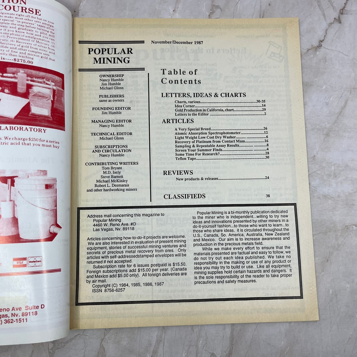 1987 Nov/Dec - Popular Mining Magazine - Treasure Hunting Gold Prospecting M19