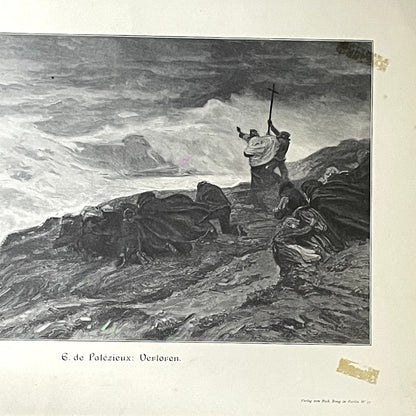 E. de Palézieux: Verloren Vintage Art Print Engraving 11x16 V11