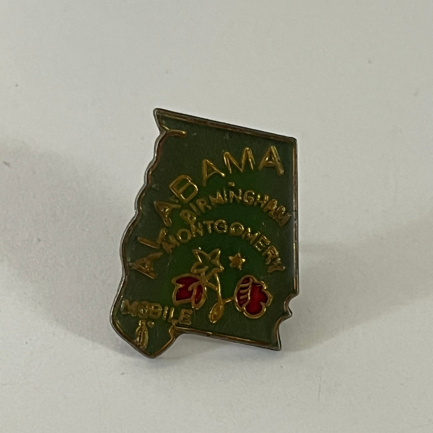 State of Alabama Montgomery Mobile Vintage Lapel Pin Enamel Pinback Button SD6