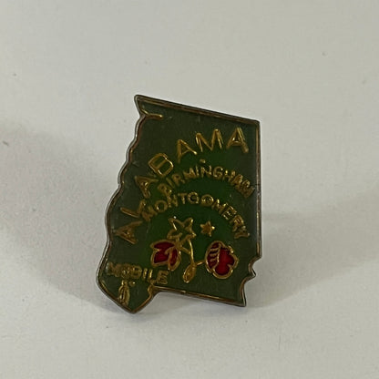 State of Alabama Montgomery Mobile Vintage Lapel Pin Enamel Pinback Button SD6