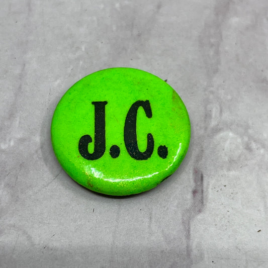 J.C. Neon Green Vintage Pinback Button TC5-PB