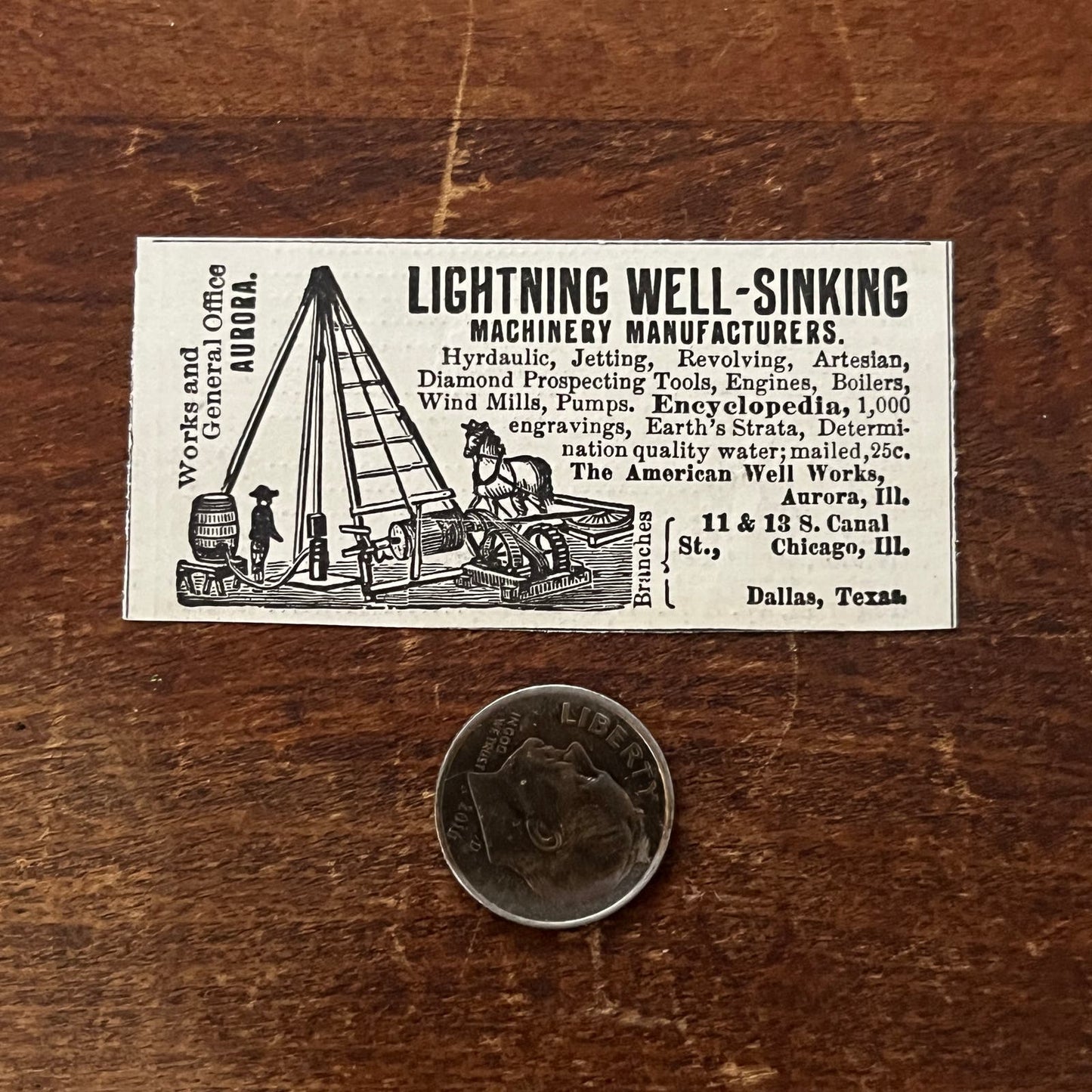 Lightning Well-Sinking Dallas Texas Original Advertisement AD8-P29