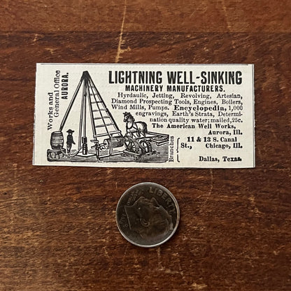 Lightning Well-Sinking Dallas Texas Original Advertisement AD8-P29