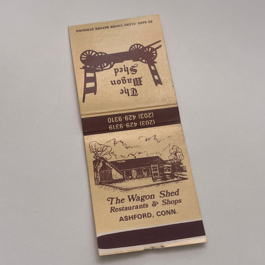 The Wagon Shed Restaurants & Shops Ashford CT Vintage Matchbook Cover TB8-MB2-2