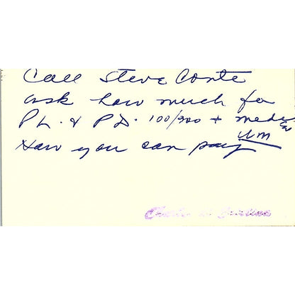 Royce Reynolds Steve Conte Medallion Ins Cerritos Vintage Business Card SD9-B12